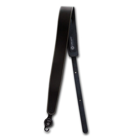 D'Addario Classic bőrpánt fekete 6,3cm széles körbe varrva