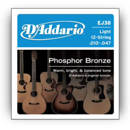 D'Addario EJ38 Phosphor Bronze 10-47 húrkészlet 12húros