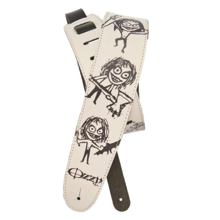 D'Addario Ozzy Osborne signature 'CARTOON' mintás 6,3cm széles bőrheveder