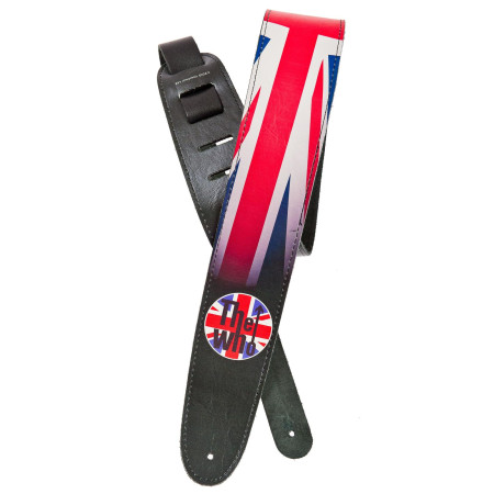 D'Addario The Who signature 'FLAG' mintás 6,3cm széles bőrheveder D'Addario The Who signature 'FLAG' mintás 6,3cm széles bőrheveder