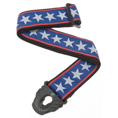 D'Addario Planet Lock nylonszövet gitárpánt Stars&Stripes (50PLA10)