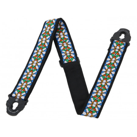 D'Addario Planet Lock nylonszövet gitárpánt Stained Glass (50PLE02)