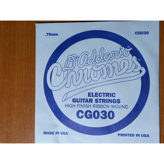 D'Addario CG 030 tekercselt csiszolt krómbevonatos szálhúr