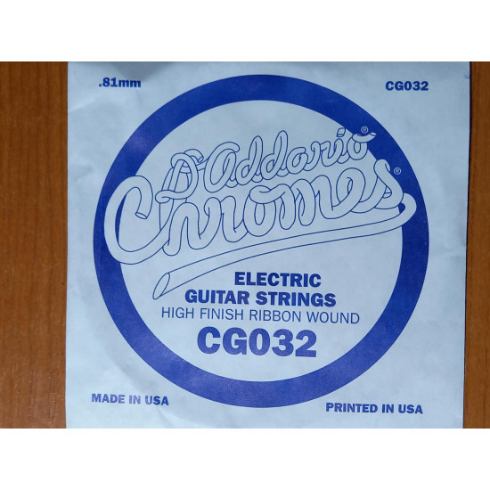 D'Addario CG 032 tekercselt csiszolt krómbevonatos szálhúr