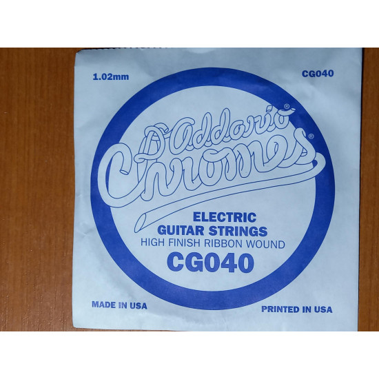 D'Addario CG 040 tekercselt csiszolt krómbevonatos szálhúr