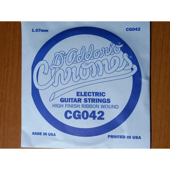 D'Addario CG 042 tekercselt csiszolt krómbevonatos szálhúr
