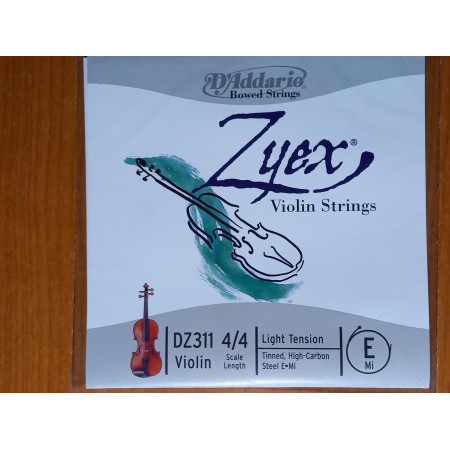 D'Addario Zyex hegedû E húr light /régebbi csomagolás/