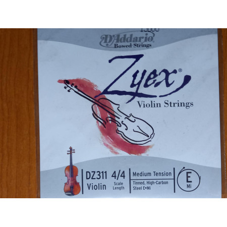 D'Addario Zyex hegedû E húr medium /régebbi csomagolás/