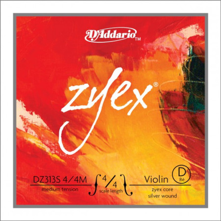 D'Addario Zyex tekercselt ezüst bevonatos hegedû D húr medium 