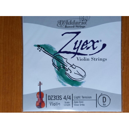 D'Addario Zyex tekercselt ezüst bevonatos hegedû D húr light /régebbi csomagolás/