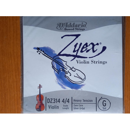 D'Addario Zyex tekercselt ezüst bevonatos hegedû G húr heavy /régebbi csomagolás/ D'Addario Zyex tekercselt ezüst bevonatos hegedû G húr heavy /régebbi csomagolás/