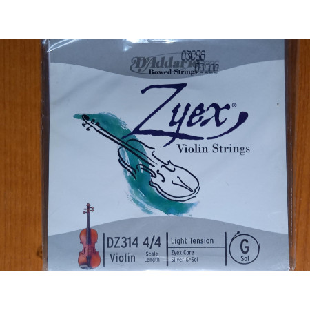 D'Addario Zyex tekercselt ezüst bevonatos hegedû G húr light /régebbi csomagolás/ D'Addario Zyex tekercselt ezüst bevonatos hegedû G húr light /régebbi csomagolás/