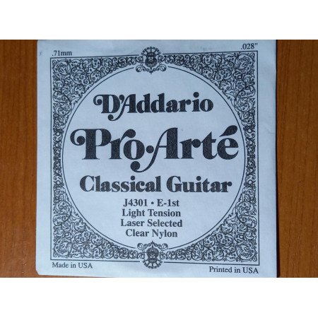 D'Addario J4301 Pro Arte (E1) Clear Nylon húr /light tension/