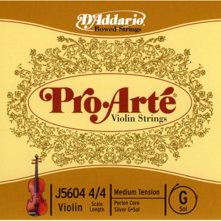 D'Addario Pro Arte  tekercselt ezüst bevonatos Perlon G hegedűhúr 4/4 medium