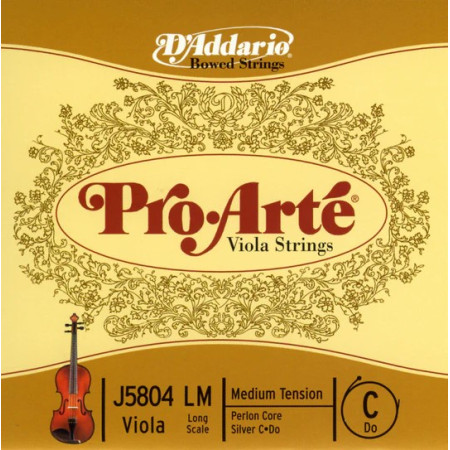 D'Addario Pro Arte  tekercselt ezüst bevonatos Perlon Brácsa C húr long scale  medium