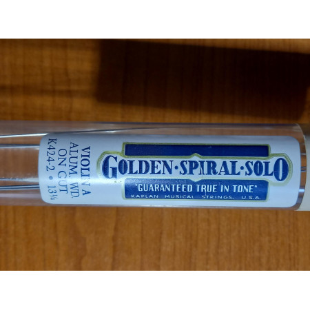 D'Addario KAPLAN Golden Spiral Solo hegedű A bélhúr alumínium tekercseléssel 13-1/4-es vastagságú/csőben/