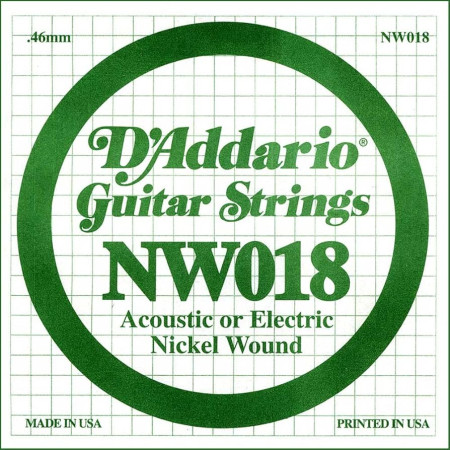 D'Addario NW018 tekercselt nikkelbevonatos fém gitárhúr D'Addario NW018 tekercselt nikkelbevonatos fém gitárhúr