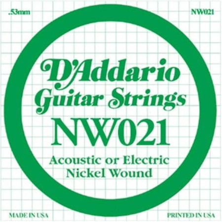 D'Addario NW021 tekercselt nikkelbevonatos fém gitárhúr D'Addario NW021 tekercselt nikkelbevonatos fém gitárhúr