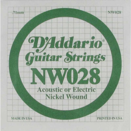 D'Addario NW028 tekercselt nikkelbevonatos fém gitárhúr D'Addario NW028 tekercselt nikkelbevonatos fém gitárhúr