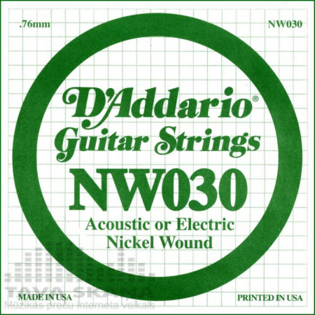 D'Addario NW030 tekercselt nikkelbevonatos fém gitárhúr D'Addario NW030 tekercselt nikkelbevonatos fém gitárhúr