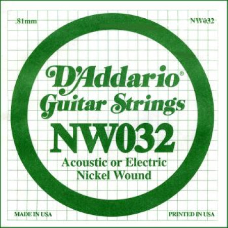 D'Addario NW032 tekercselt nikkelbevonatos fém gitárhúr D'Addario NW032 tekercselt nikkelbevonatos fém gitárhúr