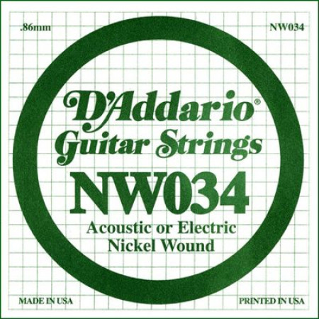 D'Addario NW034 tekercselt nikkelbevonatos fém gitárhúr D'Addario NW034 tekercselt nikkelbevonatos fém gitárhúr