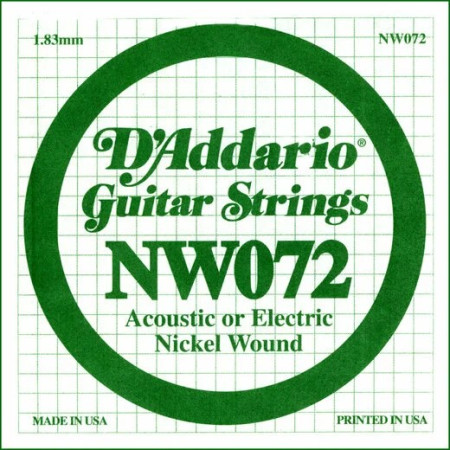 D'Addario NW072 tekercselt nikkelbevonatos fém gitárhúr D'Addario NW072 tekercselt nikkelbevonatos fém gitárhúr