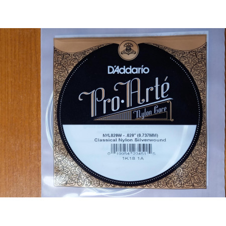 D'Addario NYL029W  tekercselt ezüstbevonatos nylon húr /Pro Arté/