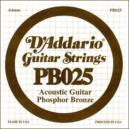 D'Addario tekercselt foszforbronz bevonatos akusztikus gitár G húr/PB025/ D'Addario tekercselt foszforbronz bevonatos akusztikus gitár G húr/PB025/