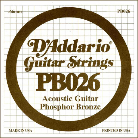 D'Addario tekercselt foszforbronz bevonatos akusztikus gitár G húr/PB026/ D'Addario tekercselt foszforbronz bevonatos akusztikus gitár G húr/PB026/