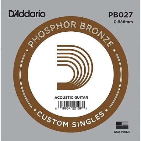 D'Addario tekercselt foszforbronz bevonatos akusztikus gitár G-húr/PB027/ D'Addario tekercselt foszforbronz bevonatos akusztikus gitár G-húr/PB027/