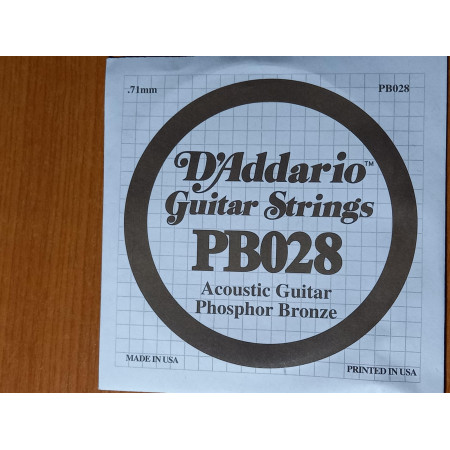 D'Addario tekercselt foszforbronz bevonatos akusztikus gitár D-húr/PB028/ D'Addario tekercselt foszforbronz bevonatos akusztikus gitár D-húr/PB028/