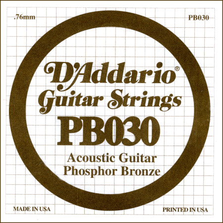 D'Addario tekercselt foszforbronz bevonatos akusztikus gitár D-húr/PB030/ D'Addario tekercselt foszforbronz bevonatos akusztikus gitár D-húr/PB030/