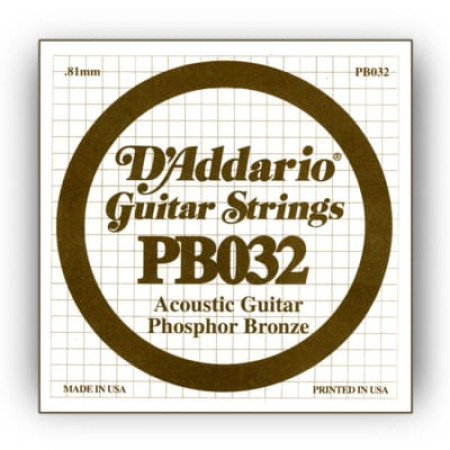 D'Addario tekercselt foszforbronz bevonatos akusztikus gitár D-húr/PB032/ D'Addario tekercselt foszforbronz bevonatos akusztikus gitár D-húr/PB032/