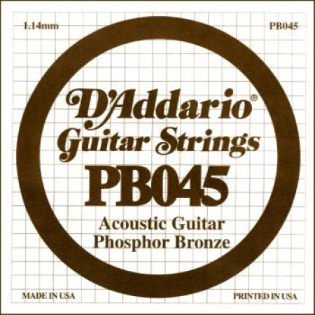 D'Addario tekercselt foszforbronz bevonatos akusztikus gitár A-húr/PB045/ D'Addario tekercselt foszforbronz bevonatos akusztikus gitár A-húr/PB045/