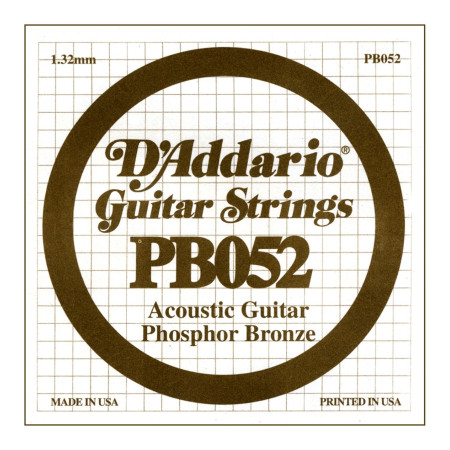 D'Addario tekercselt foszforbronz bevonatos  akusztikus gitár E-húr/PB052/