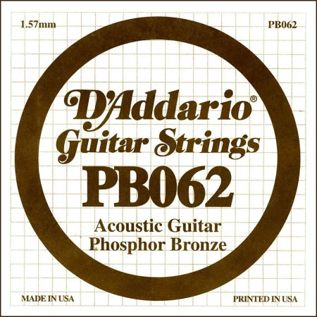 D'Addario tekercselt foszforbronz bevonatos akusztikus gitárhúr/PB062/ D'Addario tekercselt foszforbronz bevonatos akusztikus gitárhúr/PB062/