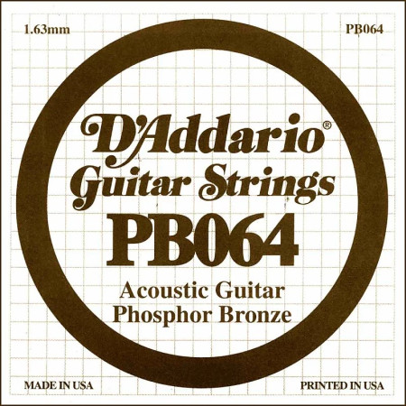 D'Addario tekercselt foszforbronz bevonatos akusztikus gitárhúr/PB064/ D'Addario tekercselt foszforbronz bevonatos akusztikus gitárhúr/PB064/