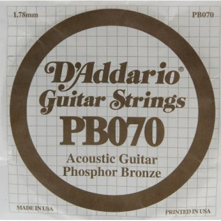 D'Addario tekercselt foszforbronz bevonatos akusztikus gitárhúr/PB070/ D'Addario tekercselt foszforbronz bevonatos akusztikus gitárhúr/PB070/