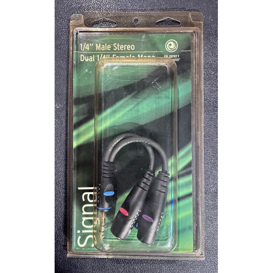 D'Addario Planet Waves Dual 1/4"/6,3mm/Mono Female Jack-1/4"(6,3mm/Male Stereo jack adapter