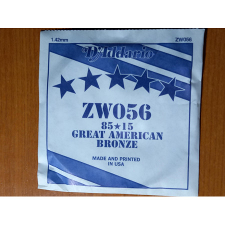 D'Addario "GREAT AMERICAN BRONZE" tekercselt 85/15 bronzbevonatos akusztikus gitár E6 húr/ZW056/ D'Addario "GREAT AMERICAN BRONZE" tekercselt 85/15 bronzbevonatos akusztikus gitár E6 húr/ZW056/