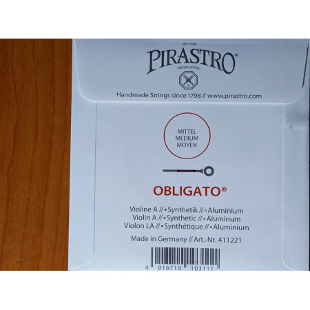 Pirastro Obligato szintetikus magra tekercselt alumínium bevonatos hegedű A húr  /medium/