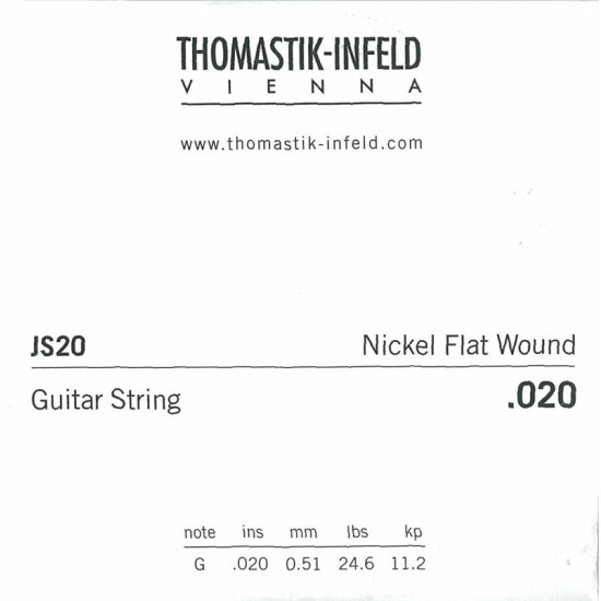 Thomastik JS20 csiszolt nikkel jazzgitár szálhúr /Nickel Flat Wound 0,020/